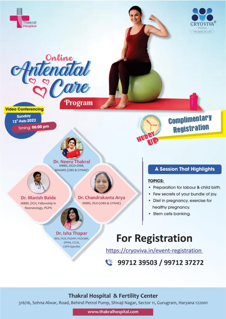antenatal care in gurgaon at thakral hospital and fertility centre